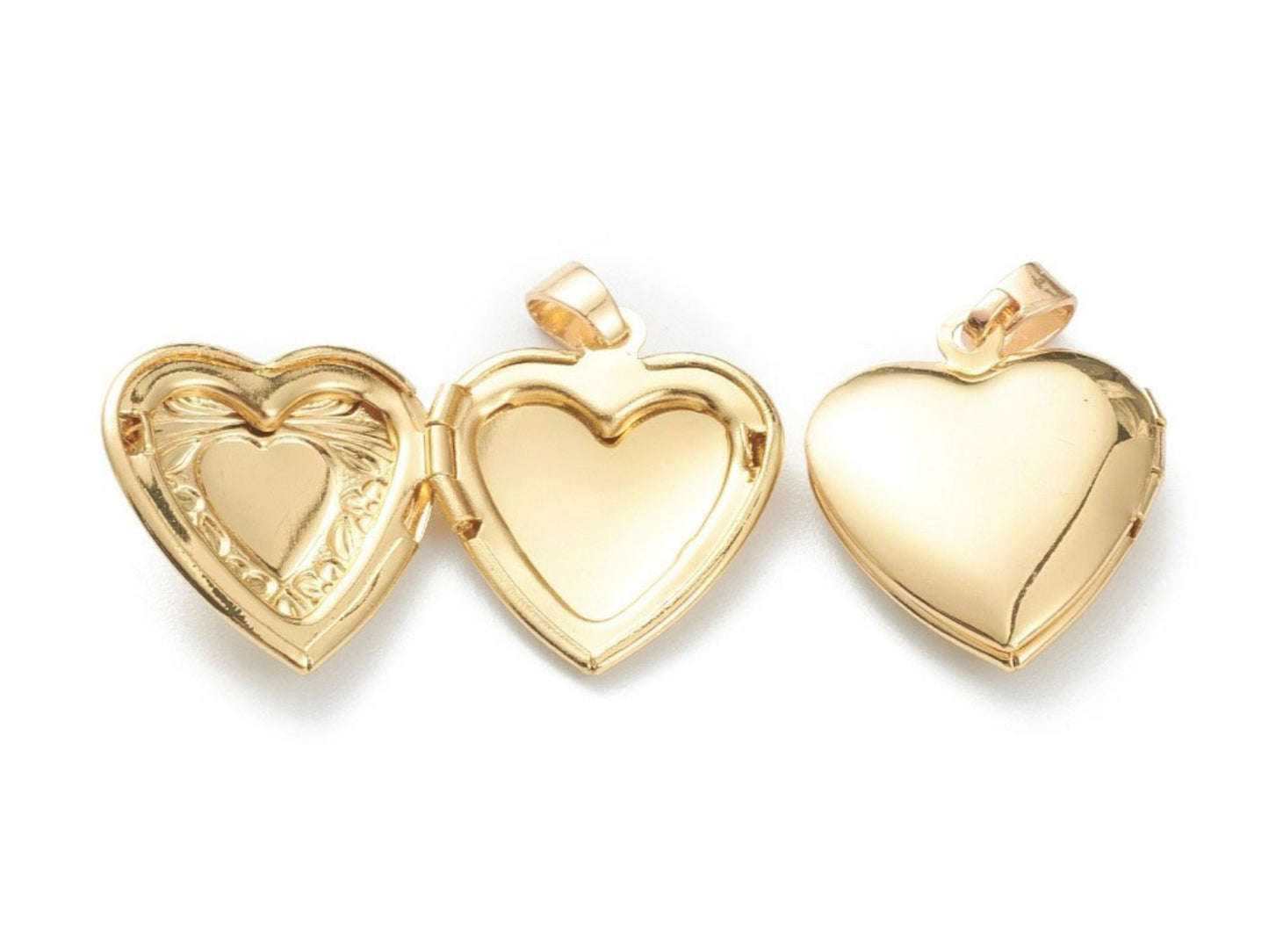 18K Gold Plate Heart Locket Pendant, Photo Frame Heart Locket Pendant, 18K Gold Plated Photo Frame Heart Locket Pendant, Heart Locket Pend