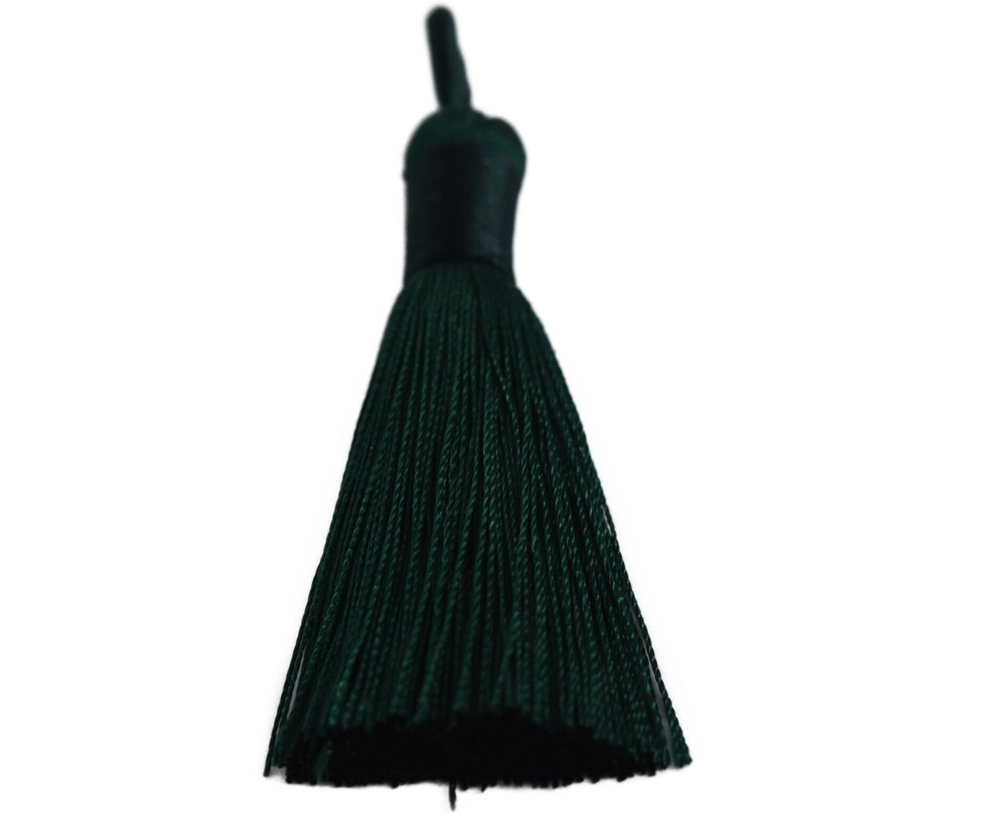 2 Dark Green Ice Silk Tassels, Dark Green Polyester Ice Silk Tassel, Dark Green Tassels 60-67mm, Green polyester tassels.