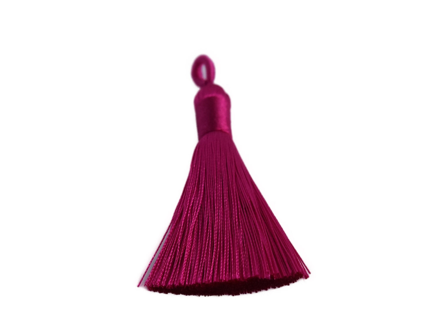 2 Deep Pink Ice Silk Tassels, Pink Ice Silk Tassels, Polyester Ice Silk Tassels, 60-67 Deep Pink Polyester tassels