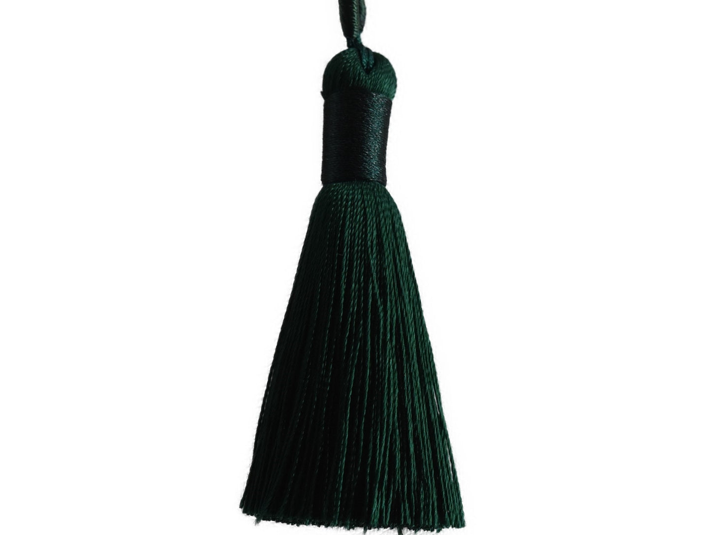 2 Dark Green Ice Silk Tassels, Dark Green Polyester Ice Silk Tassel, Dark Green Tassels 60-67mm, Green polyester tassels.