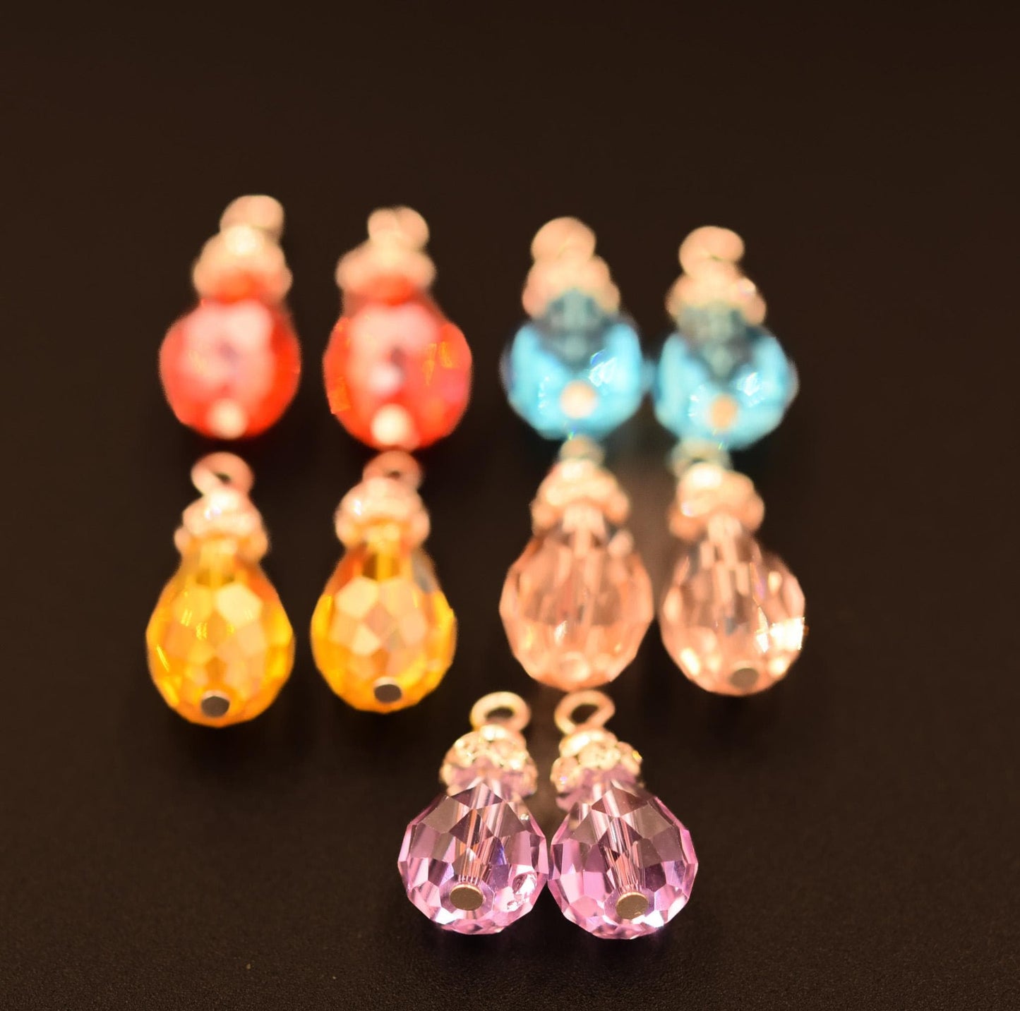10 Drop bead pendants, glass drop bead pendants, drop bead pendants, necklace pendants, earring pendants, jewelry pendants, faceted glass