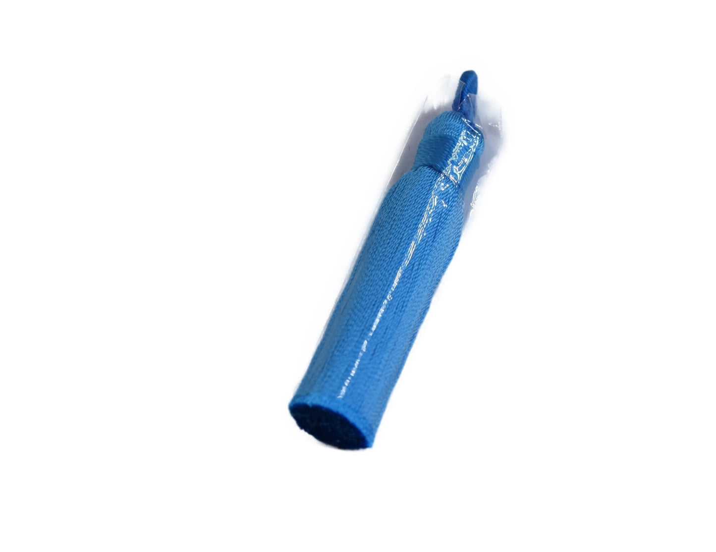 2 Deep Sky Blue Ice Silk Tassels, 2 Deep Sky Blue Ice Silk Tassels 60-67mm, Polyester Ice Silk Tassels Deep Sky Blue, Tassels Deep Sky Blue