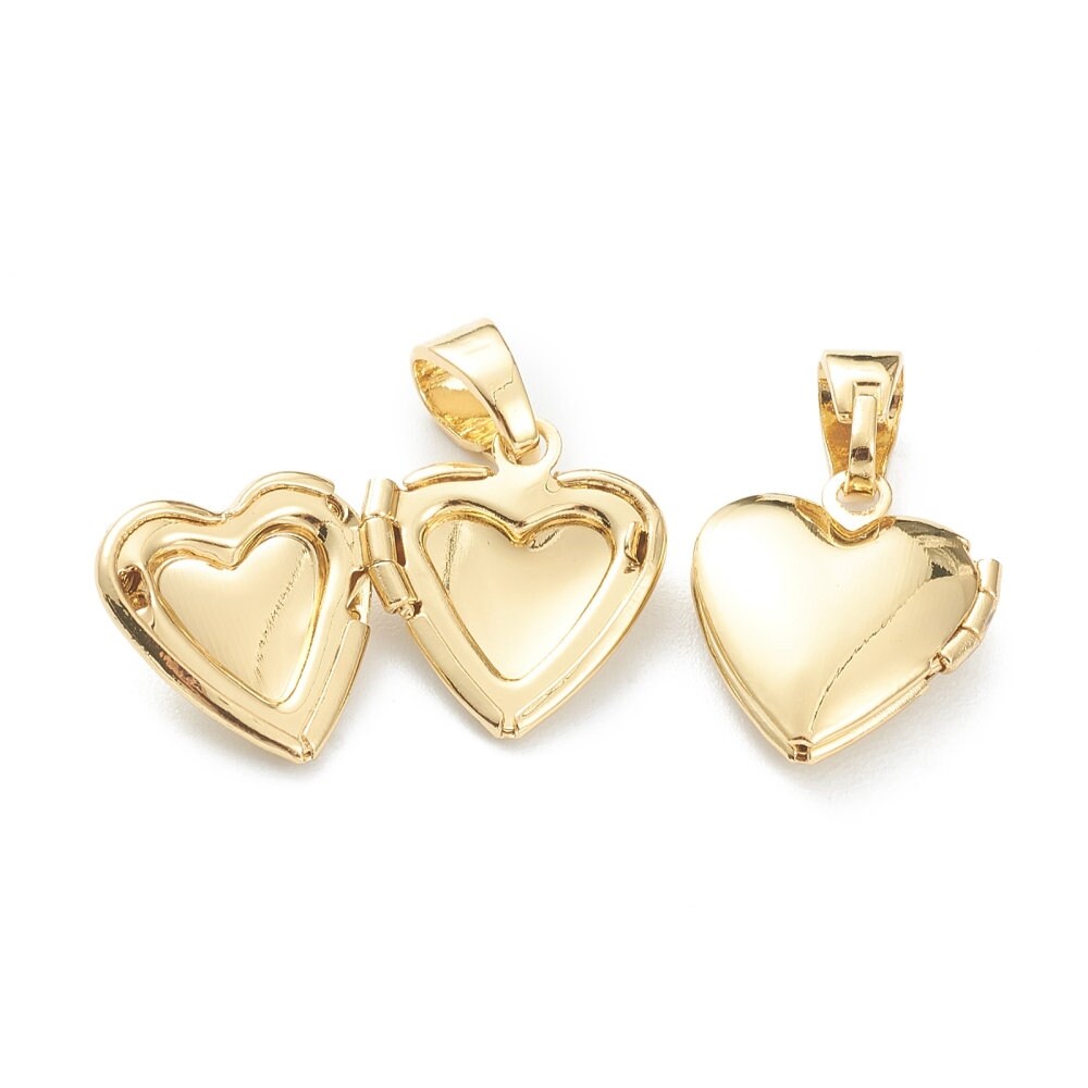 18K Gold Plate Heart Locket Pendant, Photo Frame Heart Locket Pendant, 18K Gold Plated Photo Frame Heart Locket Pendant, Heart Locket Pend