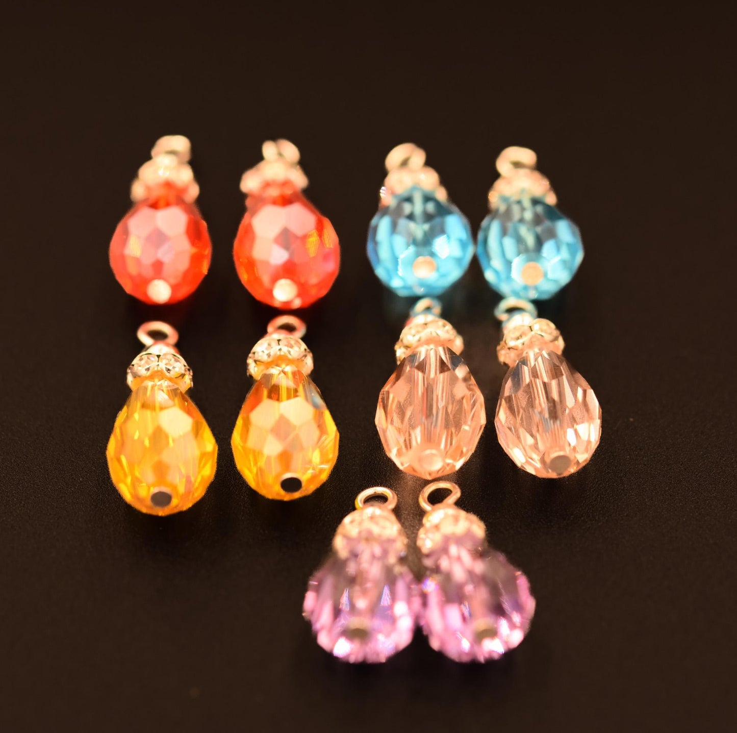 10 Drop bead pendants, glass drop bead pendants, drop bead pendants, necklace pendants, earring pendants, jewelry pendants, faceted glass