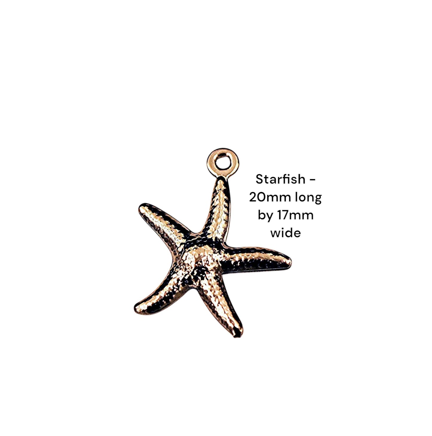 10 Stainless Steel Starfish charms, Surgical Steel Starfish charms, 10 sea star charms, 10 tarnish resistant starfish charms, ocean charms