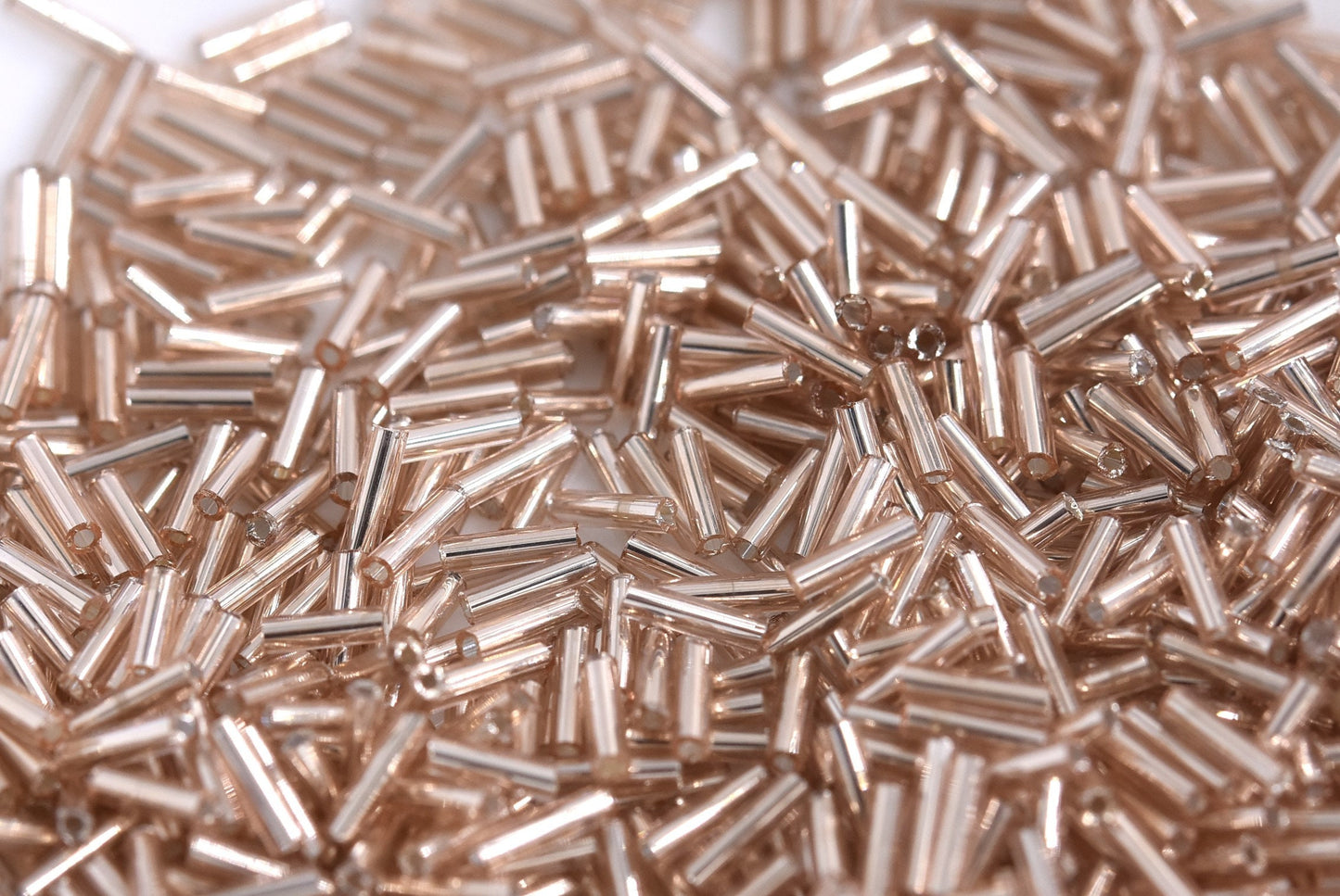 Wheat Bugle Beads, Tan bugle beads, silver lined wheat bugle beads, silver lined tan bugle beads, wheat tube beads, silver lined wheat bead
