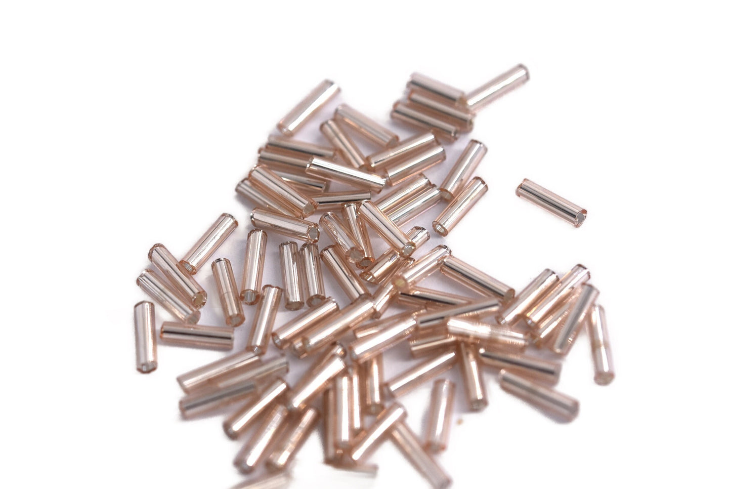 Wheat Bugle Beads, Tan bugle beads, silver lined wheat bugle beads, silver lined tan bugle beads, wheat tube beads, silver lined wheat bead