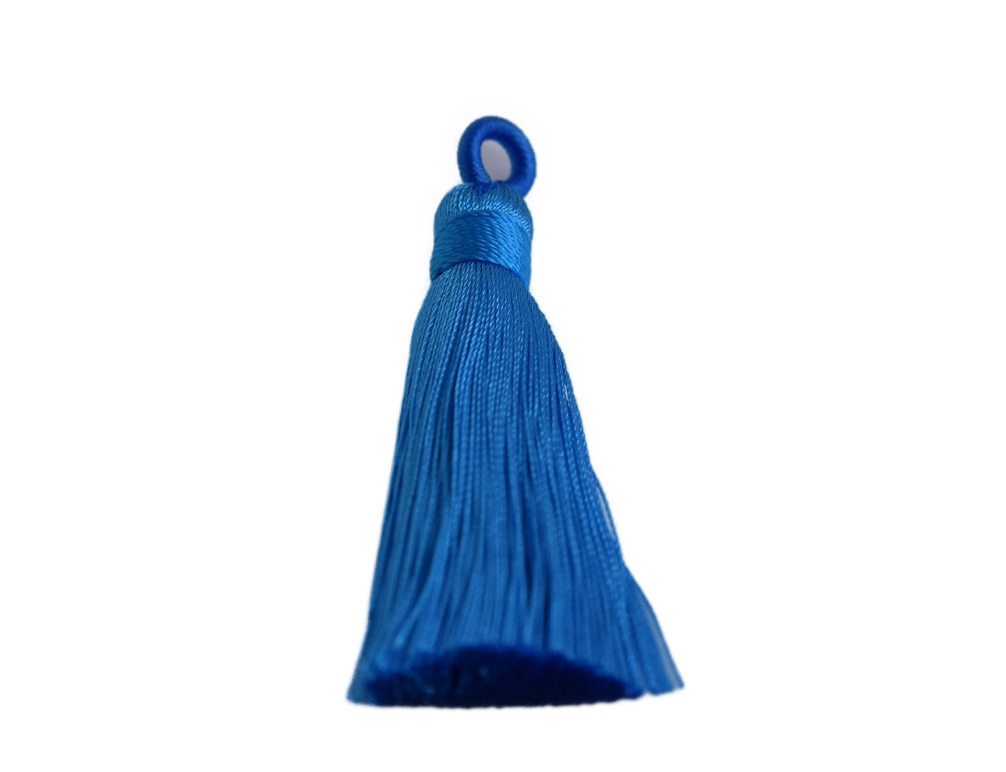 2 Deep Sky Blue Ice Silk Tassels, 2 Deep Sky Blue Ice Silk Tassels 60-67mm, Polyester Ice Silk Tassels Deep Sky Blue, Tassels Deep Sky Blue