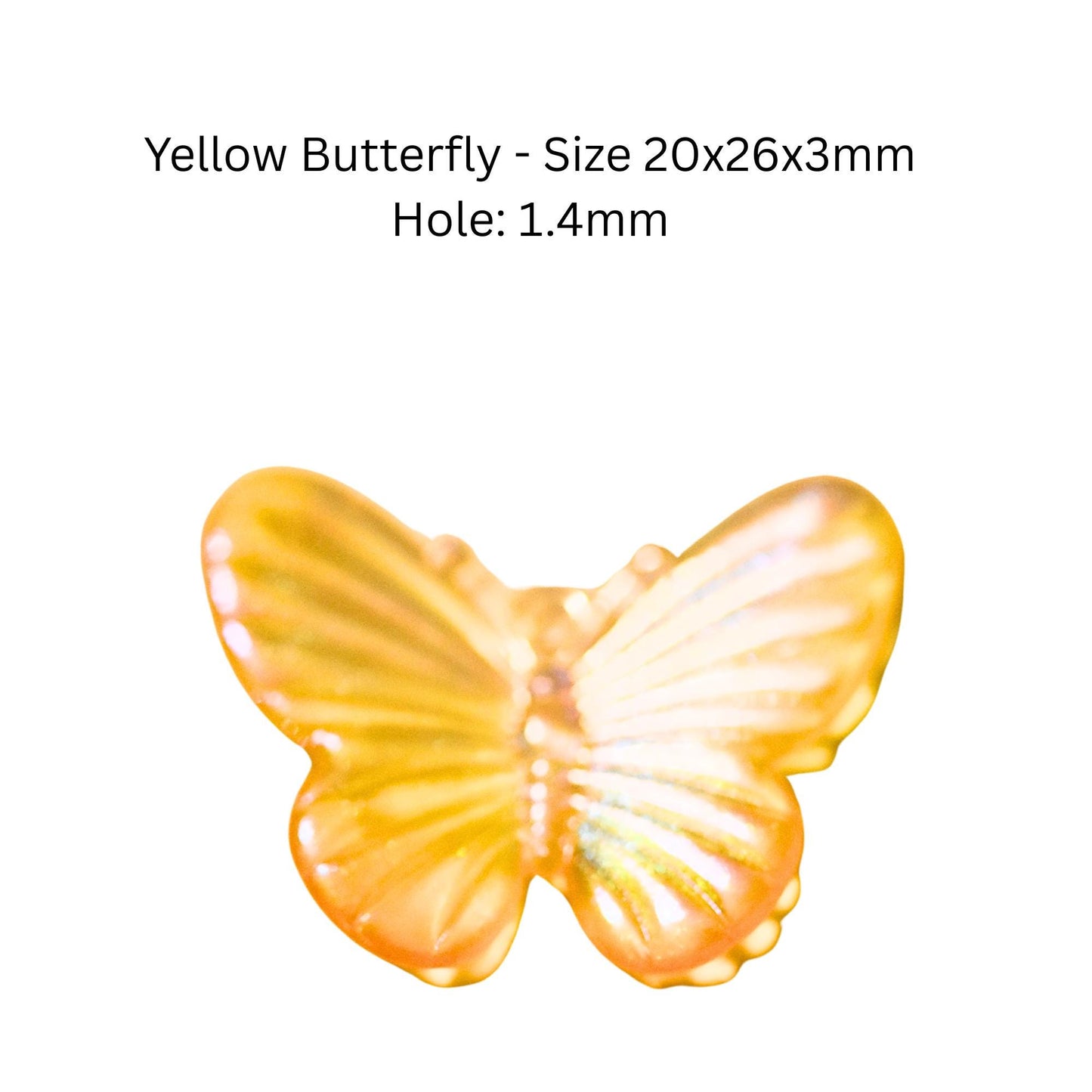 10 Acrylic butterflies, pink butterflies, yellow butterflies, magenta butterflies. craft butterflies, hair butterflies, butterfly pendants