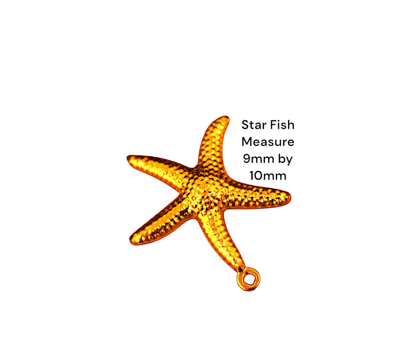 10 Starfish pendants, 18K Gold Plate Starfish pendants, 304 Stainless Steel Starfish pendant, Starfish pendants, sea pendants, ocean pendant