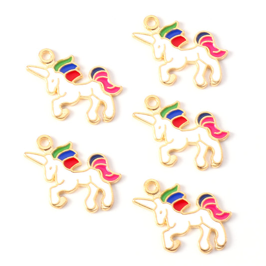 Unicorn pendant, running unicorn, colorful unicorn