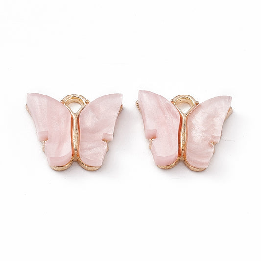 Pink Butterfly charms, butterfly charms, light pink butterfly charms, small butterfly charms, butterfly bracelet charms