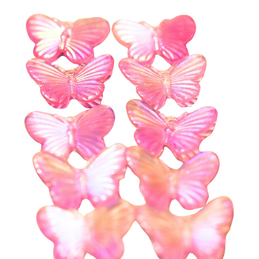 10 Acrylic butterflies, pink butterflies, yellow butterflies, magenta butterflies. craft butterflies, hair butterflies, butterfly pendants