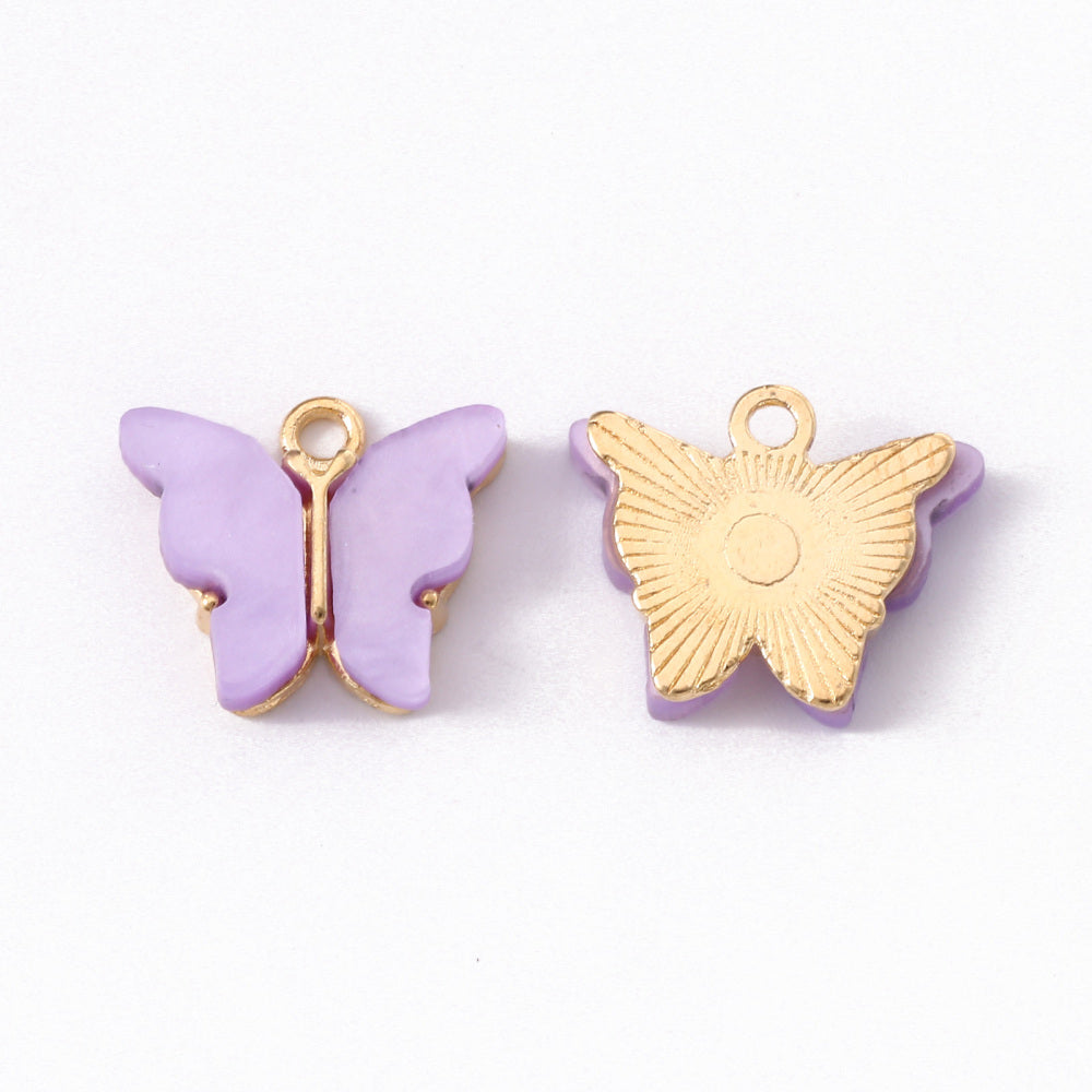 Plum Butterfly Charms, purple butterfly charms, butterfly charms, light purple butterfly charms
