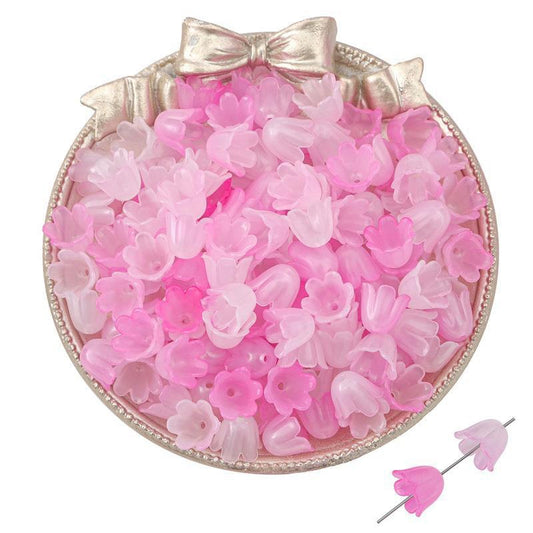 Pink Acrylic Bead cap, small pink bead cap, pink floral bead cap, jewelry bead cap